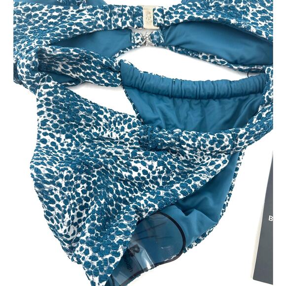 Blackbough Snow Leopard Jacquard Giana Ruched Cheeky Bikini  SET Size S - Picture 8 of 11